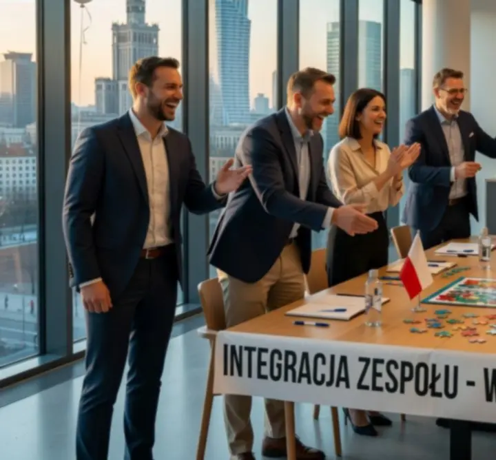 Grupa współpracowników biorących udział w wydarzeniu integracyjnym