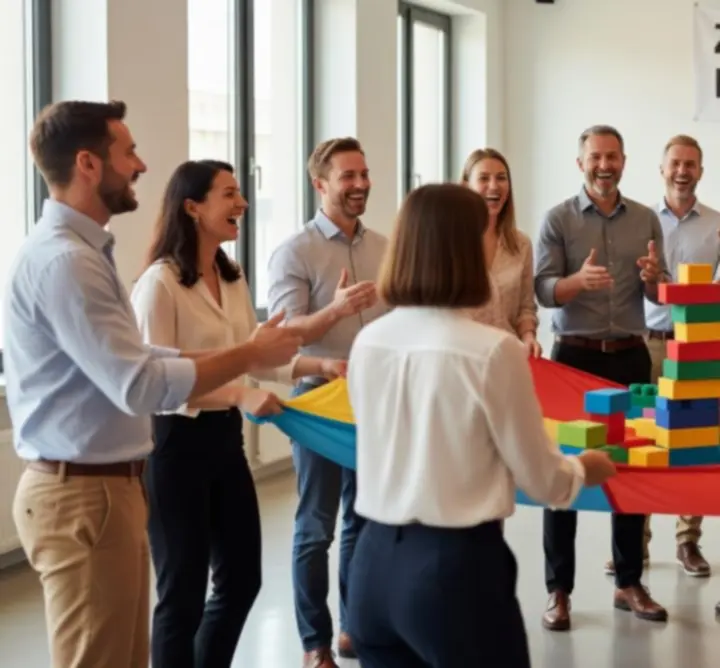 Zespół podczas gry integracyjnej na wydarzeniu firmowym