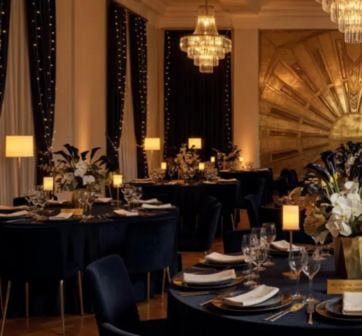 Dekoracje tematyczne przygotowane na elegancki event prywatny
